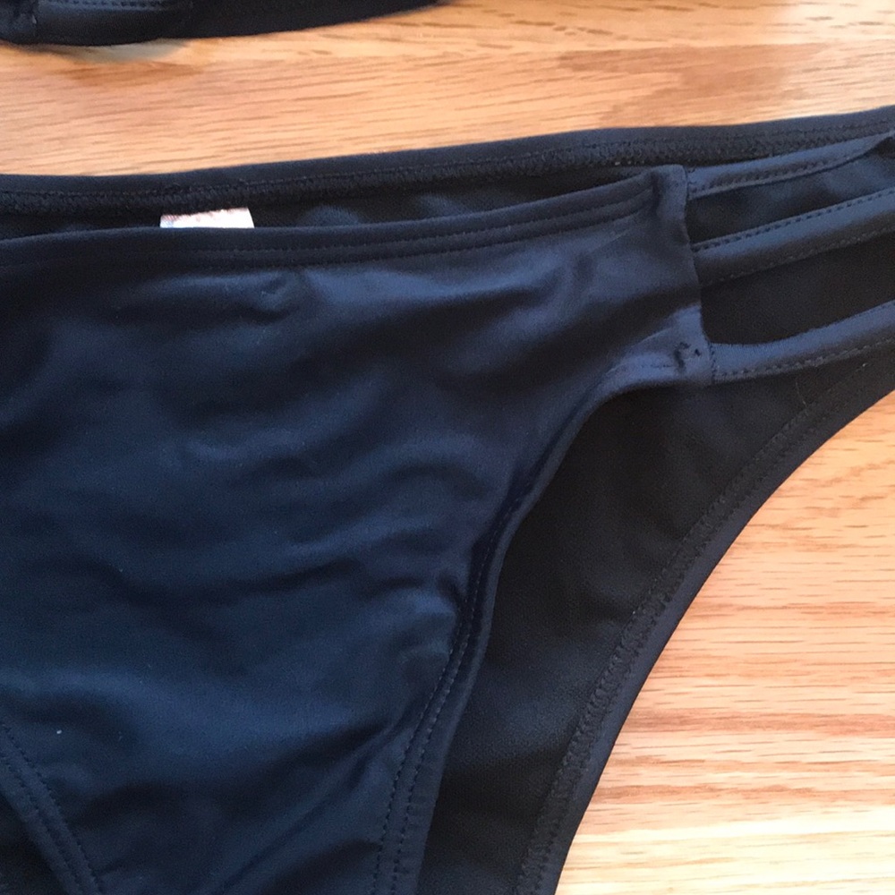HOTAPEI Swim Black Bikini with Cutouts - Picture 3 of 7